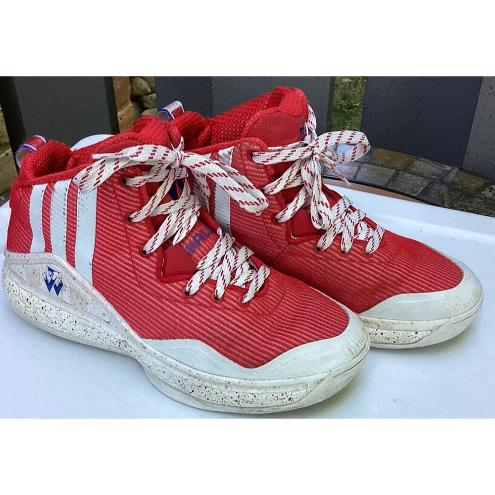 Adidas John Wall J Scarlet Red basketball Sneakers Sz 4.5 shoes big boys
